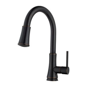 Pfirst Series 1-Handle Pull-Down Kitchen Faucet in Tuscan Bronze