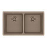 FRANKE MAG1201414-OYS Maris Undermount 31-in x 17.81-in Granite Double Bowl Kitchen Sink in Oyster In Oyster