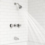3-Handle Tub & Shower Faucet with Metal Knob Handles