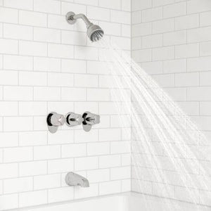 Polished Chrome Pfister 3-handle Tub & Shower Faucet With Metal VER... LG01-3410
