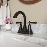 Saxton 2-Handle 4" Centerset Bathroom Faucet in Tuscan Bronze