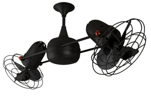 Matthews Fan DD-BK-MTL Duplo Dinamico 360” rotational dual head ceiling fan in Matte Black finish with Metal blades.