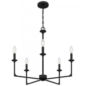 Quoizel PRC5026MBK Prescott Chandelier 5 lights matte black Chandelier