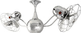 Matthews Fan VB-CR-MTL Vent-Bettina 360° dual headed rotational ceiling fan in polished chrome finish with metal blades.