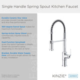 Gerber D455237BS Satin Black Kinzie Pre-rinse Single Handle Spring Spout Kitchen ...