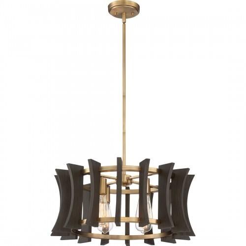 Quoizel QOP5196AB Cordelia Pendant  4 light aged brass Pendant