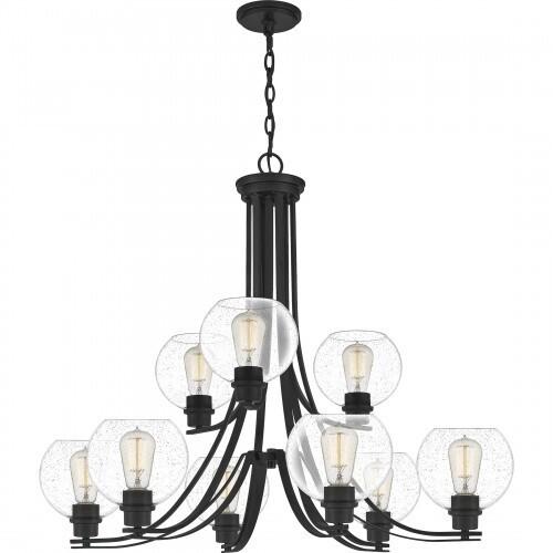 Quoizel PRUS5034MBK Pruitt Chandelier 9 light matte black Chandelier