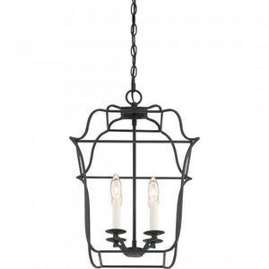Quoizel GLY5204BA Gallery 4 light foyer ryl ebony Pendant