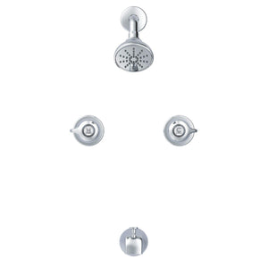 Gerber G0048721 Chrome Classics Two Handle Threaded Escutcheon Tub & Shower ...