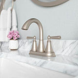 Saxton 2-Handle 4" Centerset Bathroom Faucet in Brushed Nickel