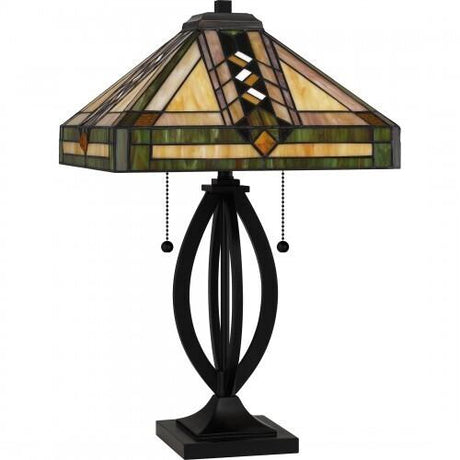 Quoizel TF6152MBK Tiffany Table lamp tiffany 2 lights matte black Table Lamp