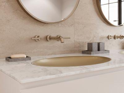 Pfister Polished Nickel 2-handle Wall Mount Bathroom Faucet LG49-TNT2D