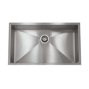 LENOVA SS-0Ri-S5 Undermount Single Bowl 28 x 18 10 - Brushed Satin UNDERMOUNT KITCHEN SINK Kitchen,Kitchen Sinks,Undermount Sinks, Lenova Zero Radius Stainless Steel Sinks
