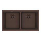 FRANKE MAG1201414-MOC Maris Undermount 31-in x 17.81-in Granite Double Bowl Kitchen Sink in Mocha In Mocha
