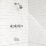 3-Handle Tub & Shower Faucet with Metal Knob Handles