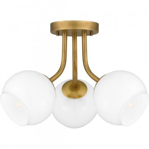 Quoizel QSF5613WS Quoizel Semi-Flush Mount Semi flush 3 lights weathered brass Semi-Flush Mount