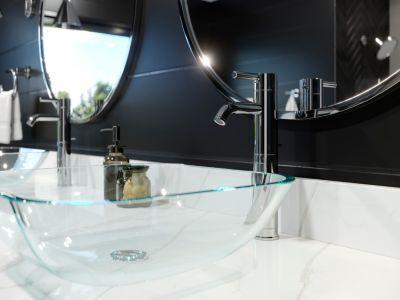 Pfister Polished Chrome Contempra Single Handle Vessel Faucet LG40-NC00