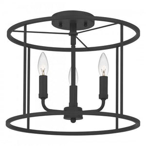 Quoizel ABR1714MBK Abner Semi flush 3  light matte black Semi-Flush Mount