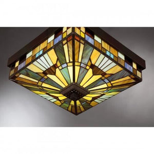 Quoizel TFIK1614VA Inglenook Flush mount tiffany 14" Flush Mount