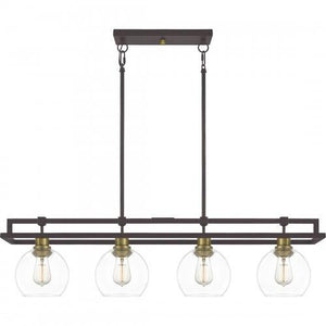 Quoizel DBS440OZ Dobbs Linear chandelier 4 light old bronze Island Light