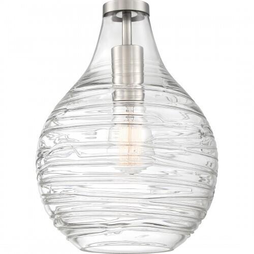 Quoizel QSF4019BN Genie Semiflush mount 1 light  brushed nickel Semi-Flush Mount