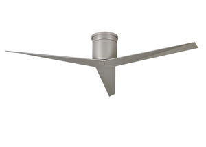 Matthews Fan EKH-BN-BN Eliza-H 3-blade ceiling mount paddle fan in Brushed Nickel finish with brushed nickel ABS blades.