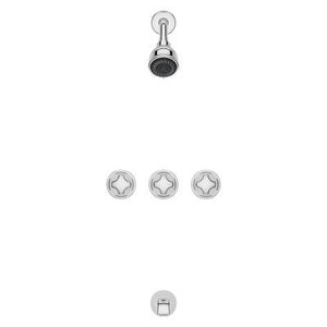 Polished Chrome Pfister 3-handle Tub & Shower Faucet With Metal KNO... LG01-3110