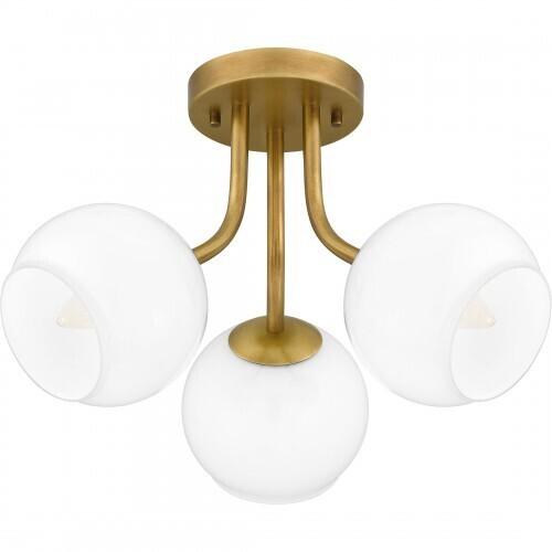 Quoizel QSF5613WS Quoizel Semi-Flush Mount Semi flush 3 lights weathered brass Semi-Flush Mount