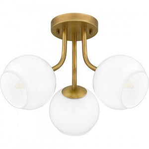 Quoizel QSF5613WS Quoizel Semi-Flush Mount Semi flush 3 lights weathered brass Semi-Flush Mount