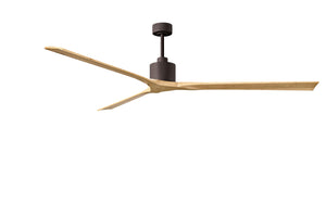 Matthews Fan NKXL-TB-LM-90 Nan XL 6-speed ceiling fan in Matte White finish with 90” solid light maple tone wood blades
