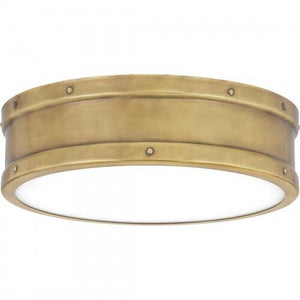 Quoizel QF5224WS Ahoy Flush mount led light weathered brass Flush Mount