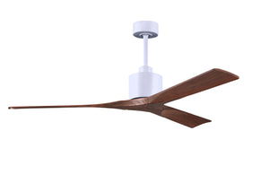 Matthews Fan NK-MWH-WA-60 Nan 6-speed ceiling fan in Matte White finish with 60” solid walnut tone wood blades