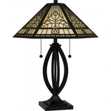Quoizel TF6151MBK Tiffany Table lamp tiffany 2 lights matte black Table Lamp