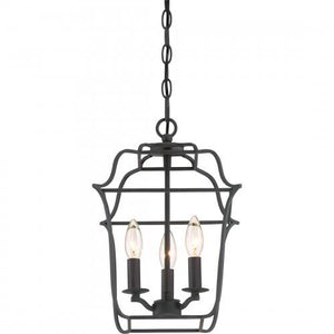 Quoizel GLY5203BA Gallery 3 light foyer ryl ebony Pendant