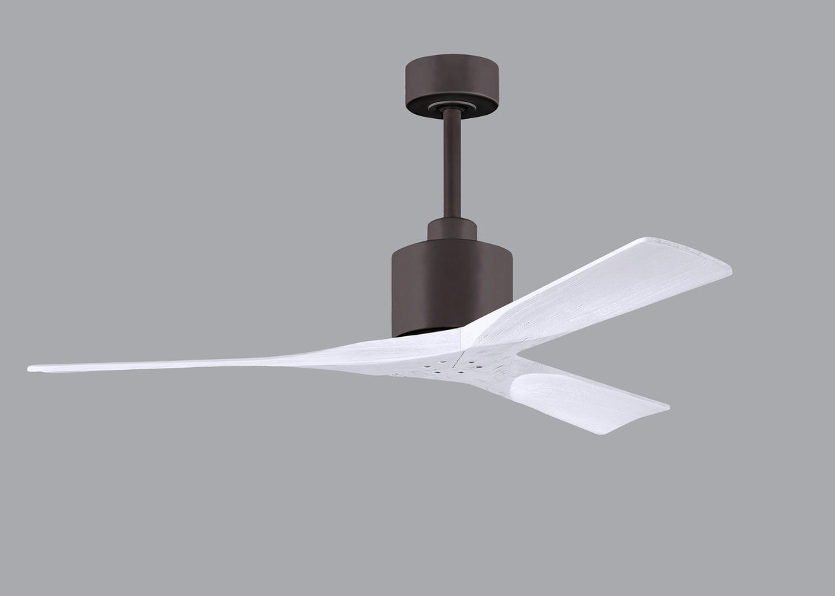 Matthews Fan NK-TB-MWH-52 Nan 6-speed ceiling fan in Textured Bronze finish with 52” solid matte white wood blades