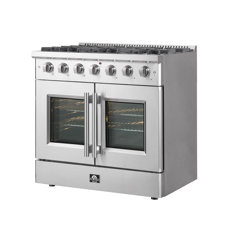 Forno FFSGS6444-36 36" / 5.4 CF Gas Range, French Door, Convection