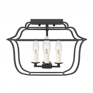 Quoizel GLY1714BA Gallery Semi flush mount 4 light royal ebony Semi-Flush Mount