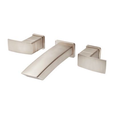 Pfister Brushed Nickel Kenzo Wall Mount Widespread Bath Faucet LG49-DF3K