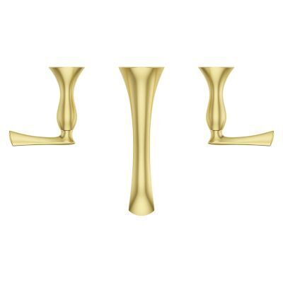 Pfister Brushed Gold 2-handle Wall Mount Bathroom Faucet LG49-RH4BG