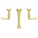 Rhen Wallmount Widespread Lavatory Faucet in Brushed Gold