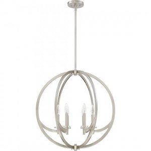 Quoizel ON2824BN Orion Pendant brushed nickel 6lts Pendant