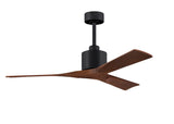 Matthews Fan NK-BK-WA-52 Nan 6-speed ceiling fan in Matte Black finish with 52” solid walnut tone wood blades