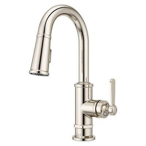 Pfister Polished Nickel 1-handle Pull-down Bar/prep Kitchen Faucet GT572-TDD