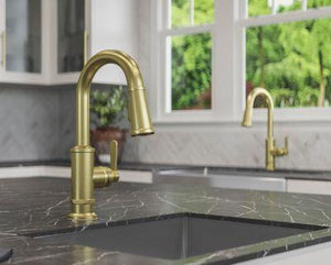 Pfister Brushed Gold 1-handle Pull-down Bar/prep Kitchen Faucet GT572-TDBG