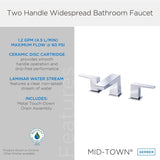 Gerber D304162BS Satin Black Mid-town Two Handle Widespread Lavatory Faucet