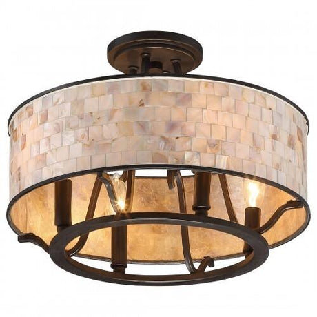 Quoizel AS1716PN Aristocrat Semi flush  plldn brnz  4lts Semi-Flush Mount
