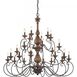 Quoizel ABN5024RK Auburn Chandelier 24-light rustic black Chandelier