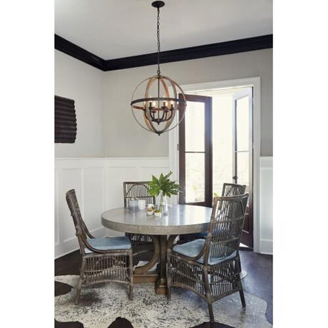 Quoizel FSN5206RK Fusion 6lts foyer rustic black 24.5"d Pendant