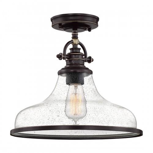 Quoizel GRTS1714PN Grant Semiflush mount 1 light palladian bronze Semi-Flush Mount