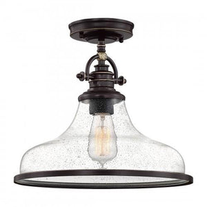 Quoizel GRTS1714PN Grant Semiflush mount 1 light palladian bronze Semi-Flush Mount